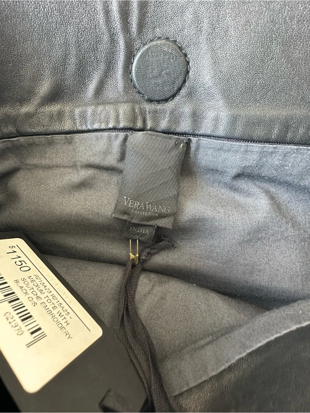 Black Vera Wang Designer Tote Bag